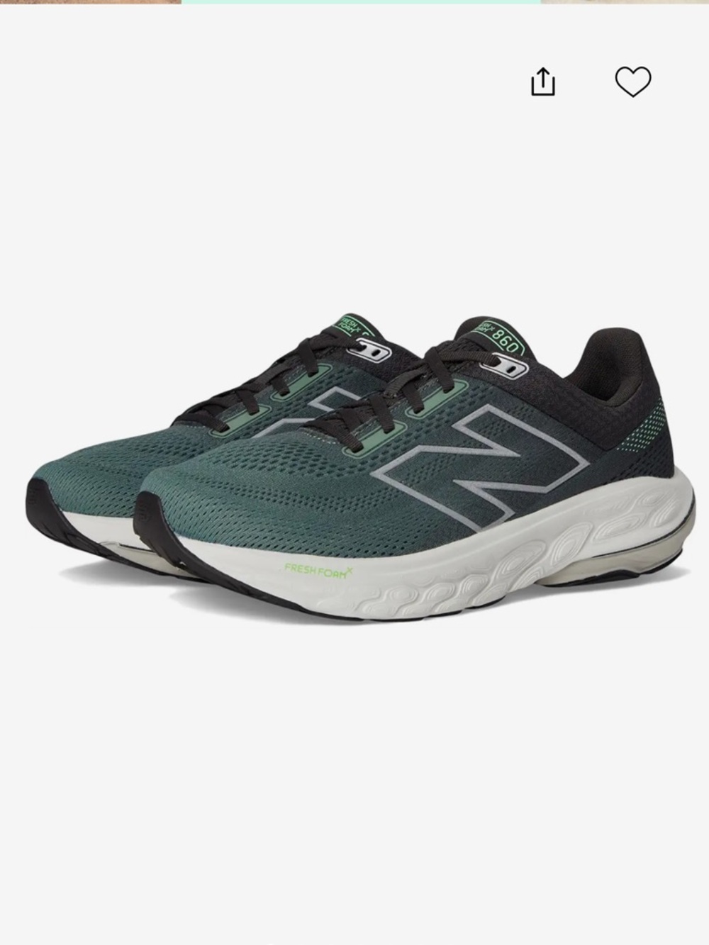 New Balance Fresh Foam X 860 v14 Men's Running Shoes - Green/Black size 7 w 8.5